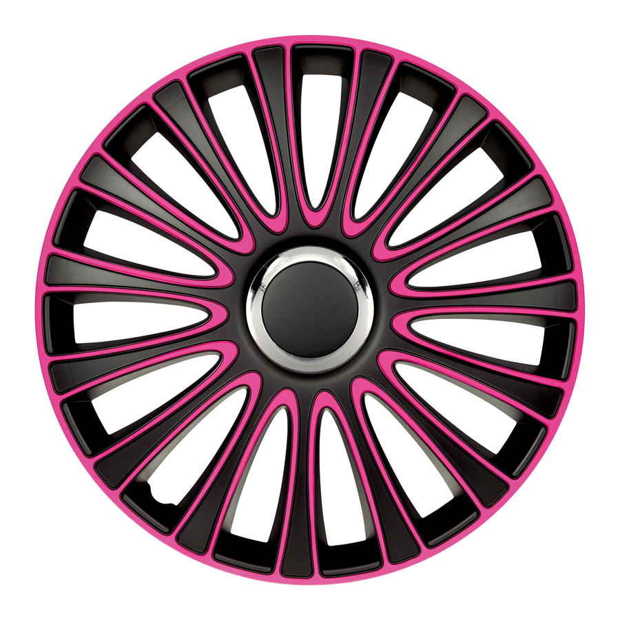 Wheel Trim Hub Caps set of 4LeMans 17inch black / pink Winparts.ie Wheel trims