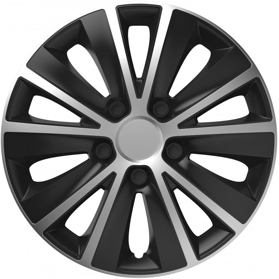 Wheel Trim Hub Caps set of 4Rapide Silver & Black 16 inch Winparts.co