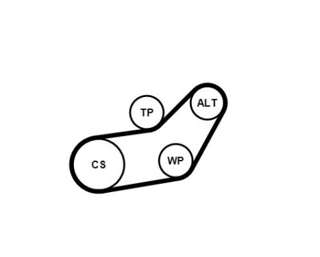 Water Pump + V-Ribbed Belt Set 6PK1045WP3 Contitech, Image 2