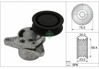 Belt tensioner, Poly V-belt 534 0822 10 Ina
