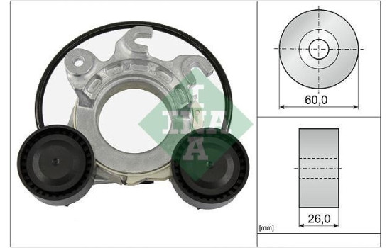 Belt tensioner, Poly V-belt 534 0858 10 Ina