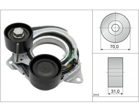 Belt tensioner, Poly V-belt 534 1010 10 Ina
