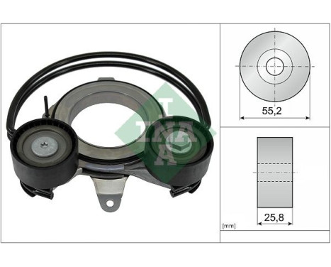 Belt tensioner, Poly V-belt 534091010 Ina