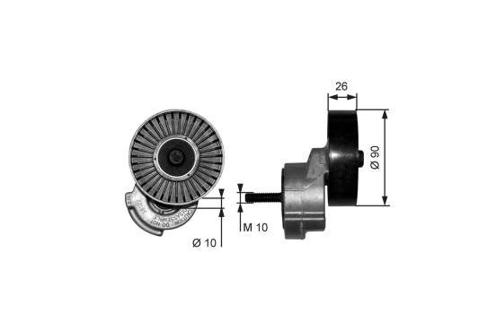 Belt Tensioner, V-ribbed belt T38122 Gates