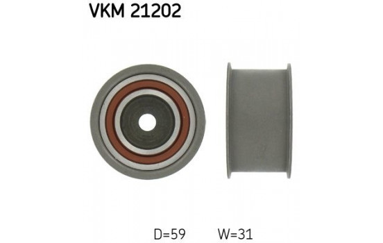 Deflection/Guide Pulley, timing belt VKM 21202 SKF