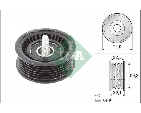 Deflection/Guide Pulley, v-ribbed belt 532 0784 10 Ina