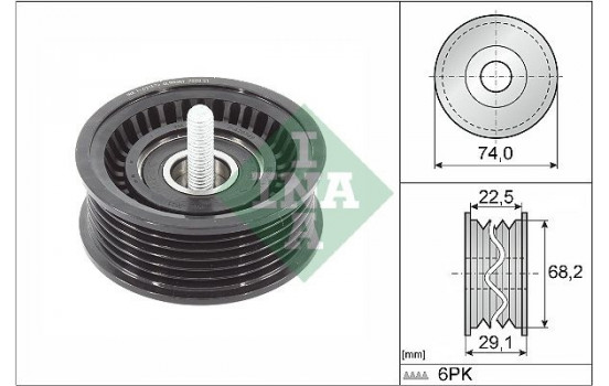 Deflection/Guide Pulley, v-ribbed belt 532 0784 10 Ina
