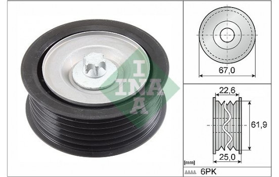 Deflection/Guide Pulley, v-ribbed belt 532 0866 10 Ina