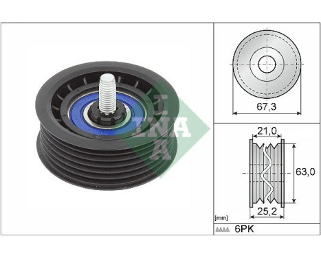 Deflection/Guide Pulley, v-ribbed belt 532 0906 10 Ina