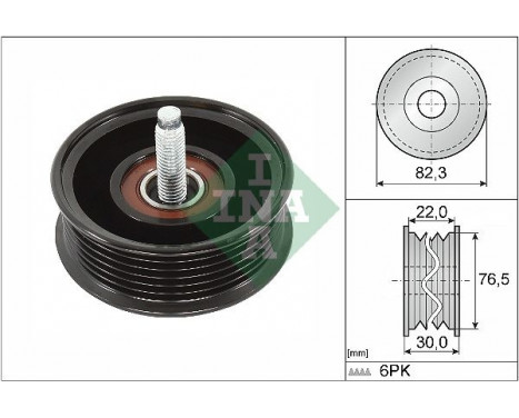 Deflection/Guide Pulley, v-ribbed belt 532 0922 10 Ina
