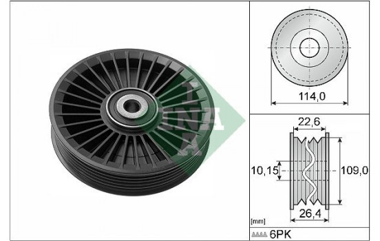 Deflection/Guide Pulley, v-ribbed belt 532010810 Ina