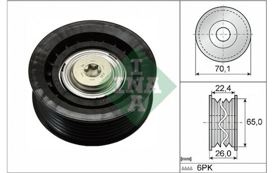 Deflection/Guide Pulley, v-ribbed belt 532047110 Ina