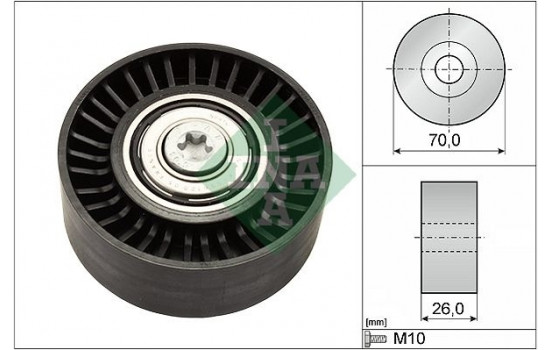 Deflection/Guide Pulley, v-ribbed belt 532050510 Ina