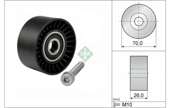 Deflection/Guide Pulley, v-ribbed belt 532050510 Ina, Image 3