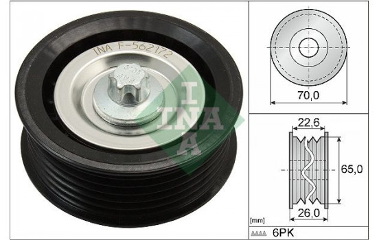 Deflection/Guide Pulley, v-ribbed belt 532053110 Ina