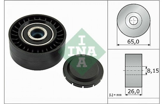 Deflection/Guide Pulley, v-ribbed belt 532056410 Ina