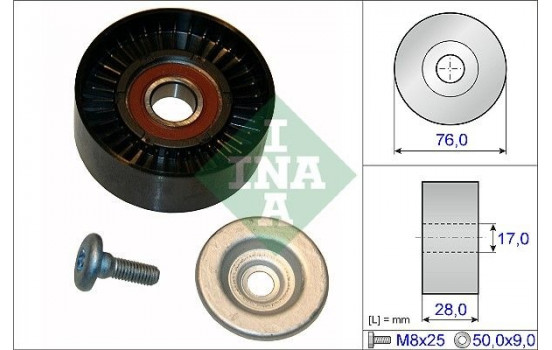 Deflection/Guide Pulley, v-ribbed belt 532064810 Ina