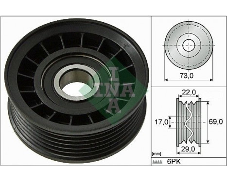 Deflection/Guide Pulley, v-ribbed belt 532064910 Ina