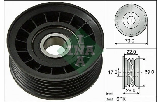 Deflection/Guide Pulley, v-ribbed belt 532064910 Ina