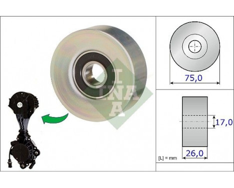 Deflection/Guide Pulley, v-ribbed belt 532067610 Ina, Image 2