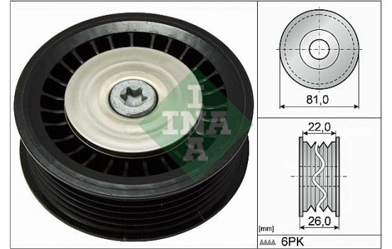 Deflection/Guide Pulley, v-ribbed belt 532067810 Ina