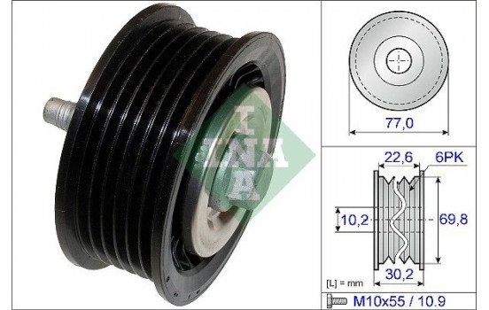 Deflection/Guide Pulley, v-ribbed belt 532070010 Ina