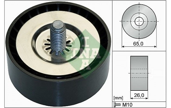 Deflection/Guide Pulley, v-ribbed belt 532073610 Ina