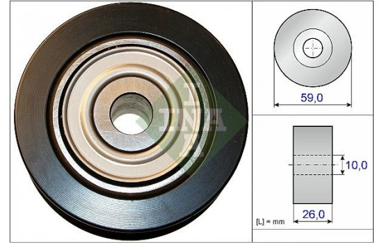 Deflection/Guide Pulley, v-ribbed belt 532073710 Ina