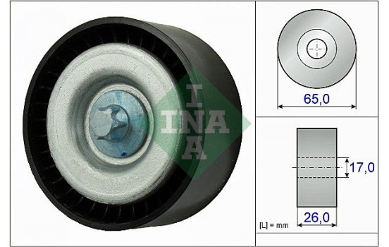 Deflection/Guide Pulley, v-ribbed belt 532077710 Ina