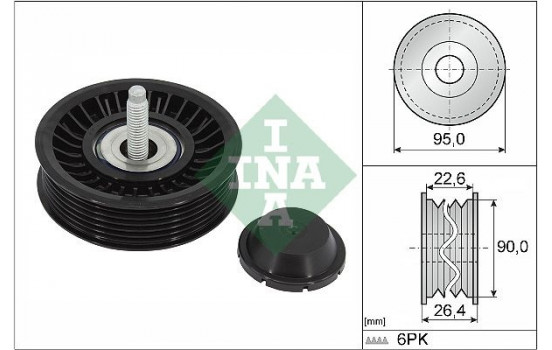 Deflection/Guide Pulley, V-ribbed belt 532089110 Ina