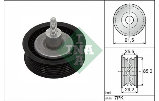 Deflection/Guide Pulley, v-ribbed belt 532090910 Ina