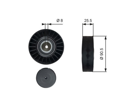 Deflection/Guide Pulley, v-ribbed belt DriveAlign® T36005 Gates