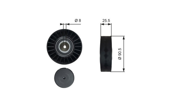 Deflection/Guide Pulley, v-ribbed belt DriveAlign® T36005 Gates