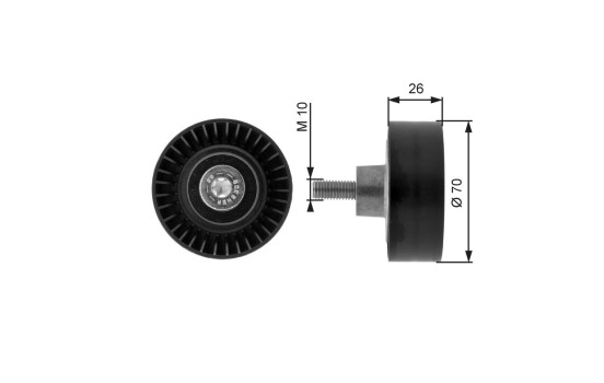 Deflection/Guide Pulley, v-ribbed belt DriveAlign® T36163 Gates