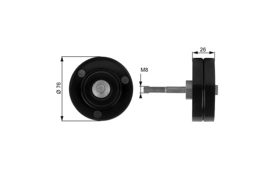 Deflection/Guide Pulley, v-ribbed belt DriveAlign® T36184 Gates