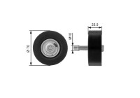 Deflection/Guide Pulley, v-ribbed belt DriveAlign® T36200 Gates