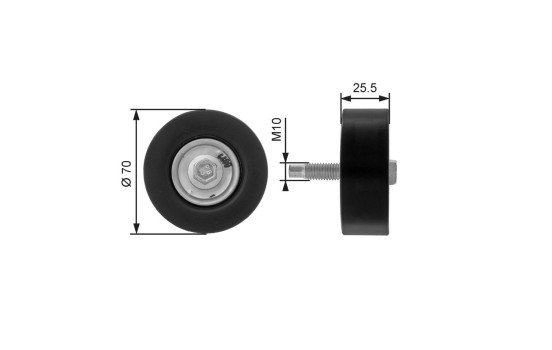 Deflection/Guide Pulley, v-ribbed belt DriveAlign® T36200 Gates