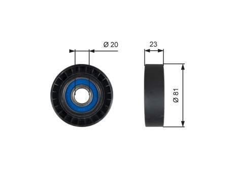 Deflection/Guide Pulley, v-ribbed belt DriveAlign® T36208 Gates