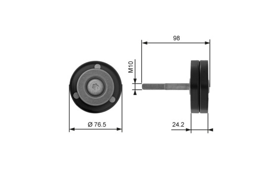 Deflection/Guide Pulley, v-ribbed belt DriveAlign® T36232 Gates