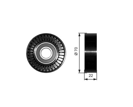 Deflection/Guide Pulley, v-ribbed belt DriveAlign® T36252 Gates