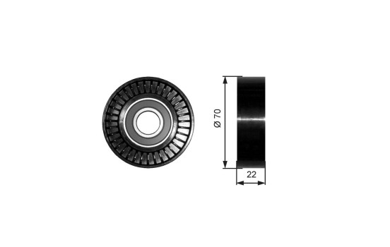 Deflection/Guide Pulley, v-ribbed belt DriveAlign® T36252 Gates