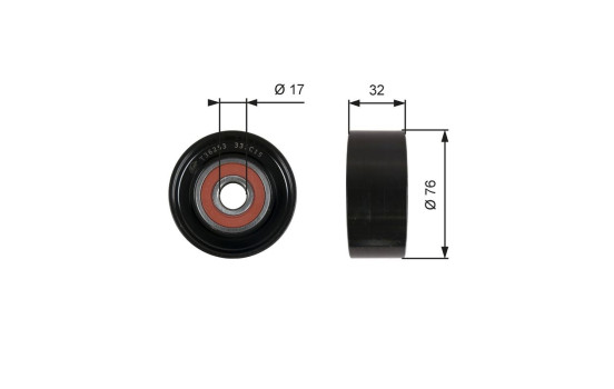 Deflection/Guide Pulley, v-ribbed belt DriveAlign® T36253 Gates