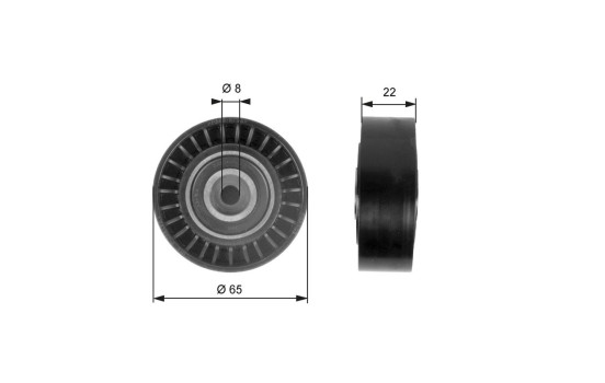 Deflection/Guide Pulley, v-ribbed belt DriveAlign® T36258 Gates