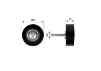 Deflection/Guide Pulley, v-ribbed belt DriveAlign® T36263 Gates
