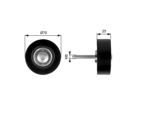 Deflection/Guide Pulley, v-ribbed belt DriveAlign® T36263 Gates