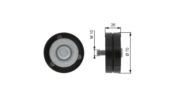 Deflection/Guide Pulley, v-ribbed belt DriveAlign® T36363 Gates