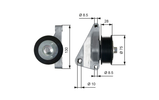 Deflection/Guide Pulley, v-ribbed belt DriveAlign® T36422 Gates
