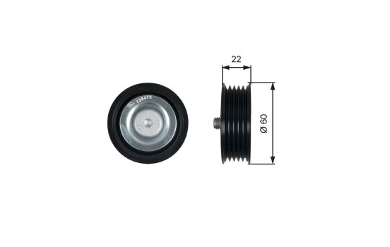 Deflection/Guide Pulley, v-ribbed belt DriveAlign® T36473 Gates