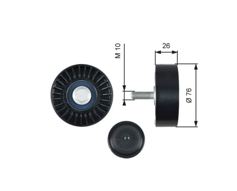 Deflection/Guide Pulley, v-ribbed belt DriveAlign® T36485 Gates
