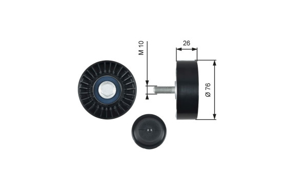 Deflection/Guide Pulley, v-ribbed belt DriveAlign® T36485 Gates